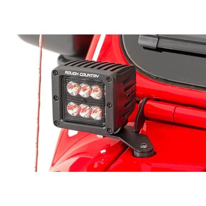 Lampy LED 2" kwadratowe amber DRL Rough Country Black Series