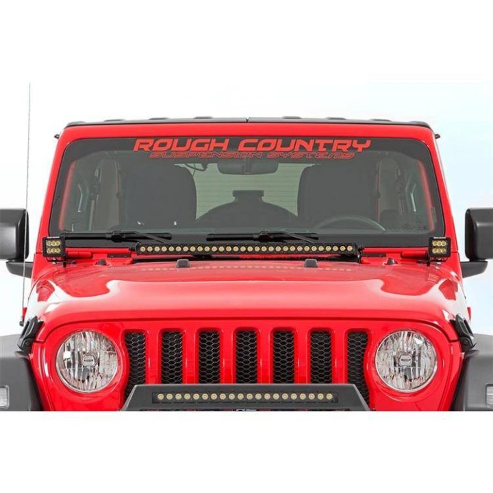 Lampy LED 2" kwadratowe amber DRL Rough Country Black Series