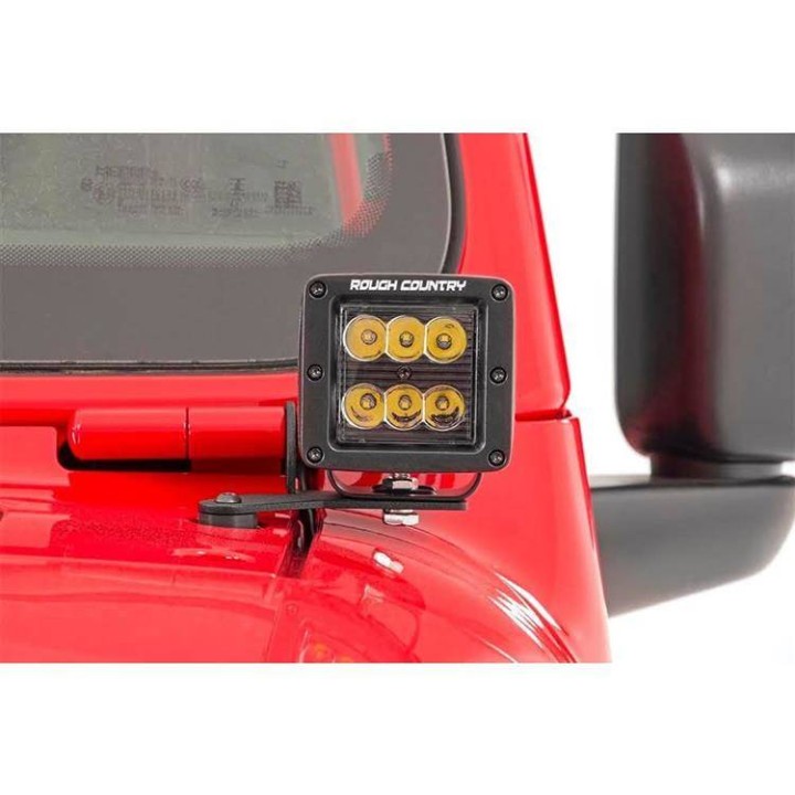 Lampy LED 2" kwadratowe amber DRL Rough Country Black Series