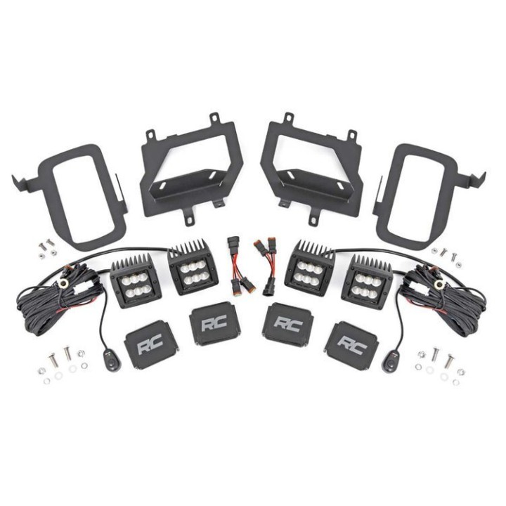 Podwójne lampy przeciwmgielne LED Flood Beam Rough Country Black Series