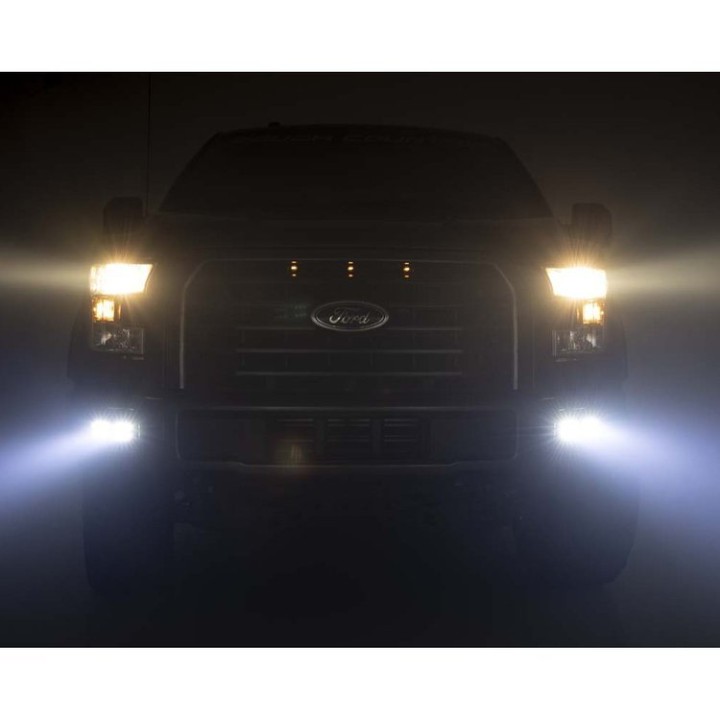Podwójne lampy przeciwmgielne LED Flood Beam Rough Country Black Series