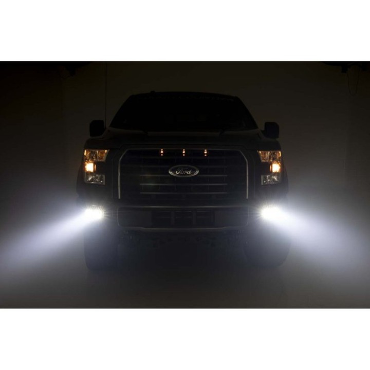 Podwójne lampy przeciwmgielne LED Flood Beam Rough Country Black Series