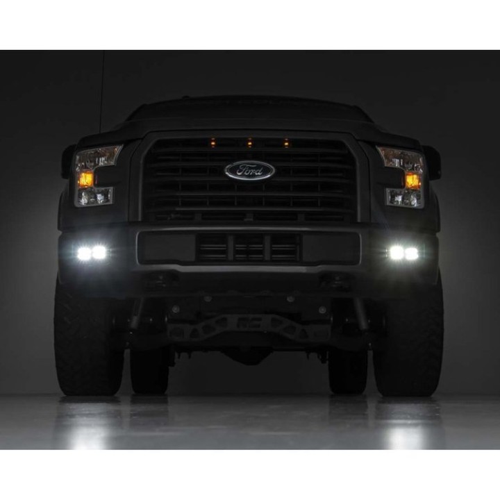 Podwójne lampy przeciwmgielne LED Flood Beam Rough Country Black Series