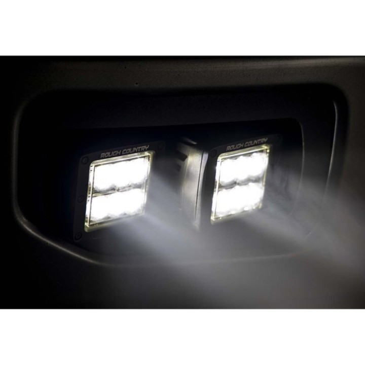 Podwójne lampy przeciwmgielne LED Flood Beam Rough Country Black Series