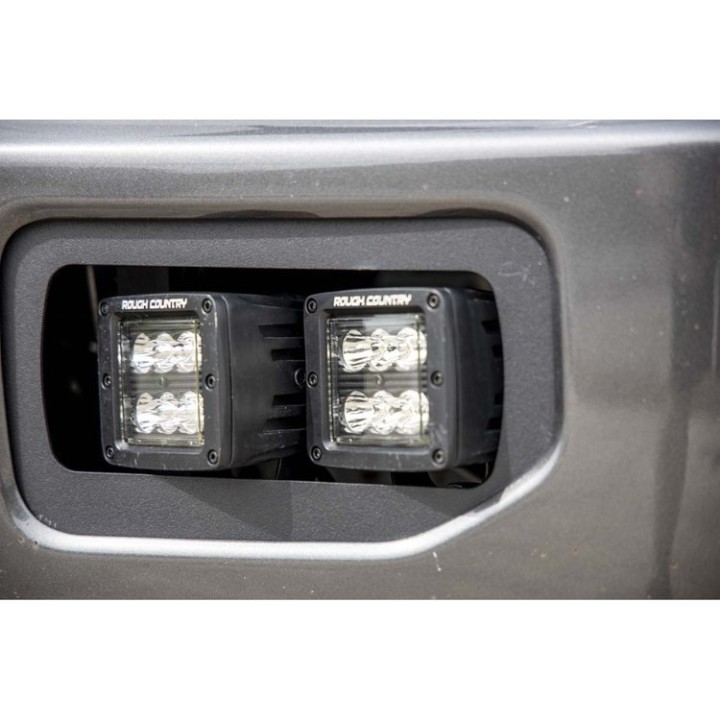 Podwójne lampy przeciwmgielne LED Flood Beam Rough Country Black Series
