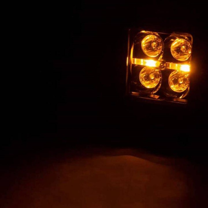Lampy LED 2" kwadratowe amber DRL spot Rough Country Black Series