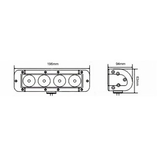 LED Panel 4x10W 196mm SPOT 40W - LED Light Bar Store