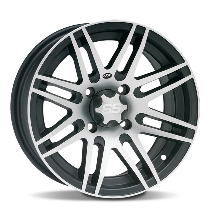 ITP SS316, 14x7 (5+2) Matte Black w/ Machined 4/115