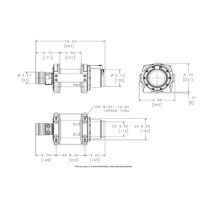 Wycigarka hydrauliczna - WARN HY3000 CCW (ucig: 1361 kg)