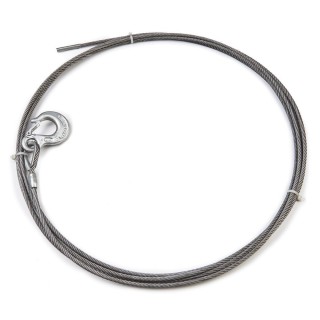 Lina stalowa z hakiem do wycigarki WARN - 6,35 mm x 12,19 m, 3084 kg