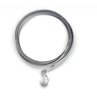 Lina stalowa z hakiem do wycigarki WARN - 7,94 mm x 15,24 m, 4445 kg