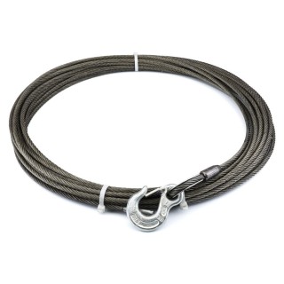 Lina stalowa z hakiem do wycigarki WARN - 7,94 mm x 22,86 m, 4780 kg