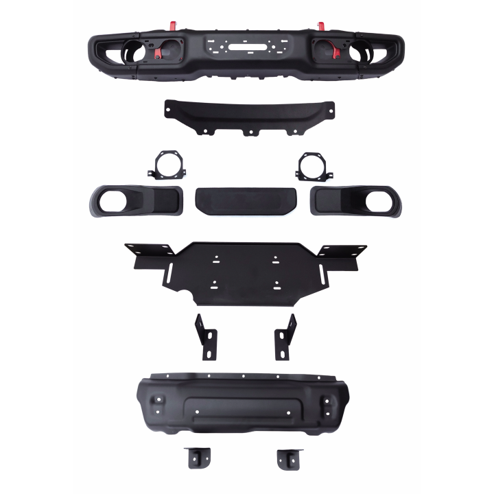 Aluminum Bumper Wrangler JL JLU Anniversary with Sensor Holes Winch Plate and Guard Viking Overlanders - view 8