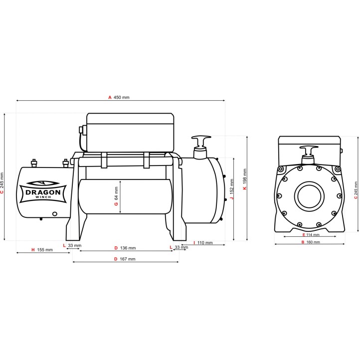 Electric Winch Dragon Winch DWM 10000 HD - Power 12V
