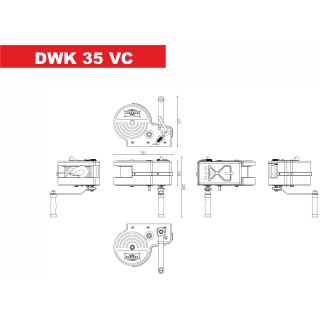 DWK 35 VCP hand winch with housing, belt/rope Dragon Winch - view 2