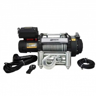 Kangaroowinch K18000 Extreme 24V Winch with Steel Cable, Thermal Fuse, and Tensioner