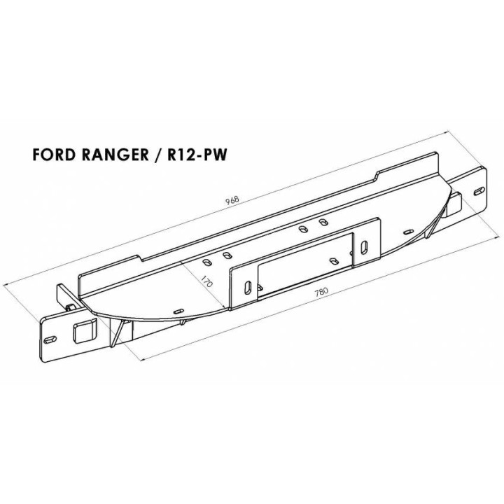 Płyta montażowa wyciągarki - Ford Ranger (2012 - 2016) STEELER