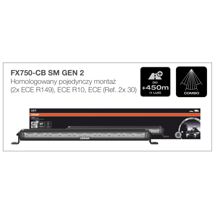 Lightbar FX750-CB SM GEN 2 Osram 69cm 5990 lm ECE Panel - ujęcie 9
