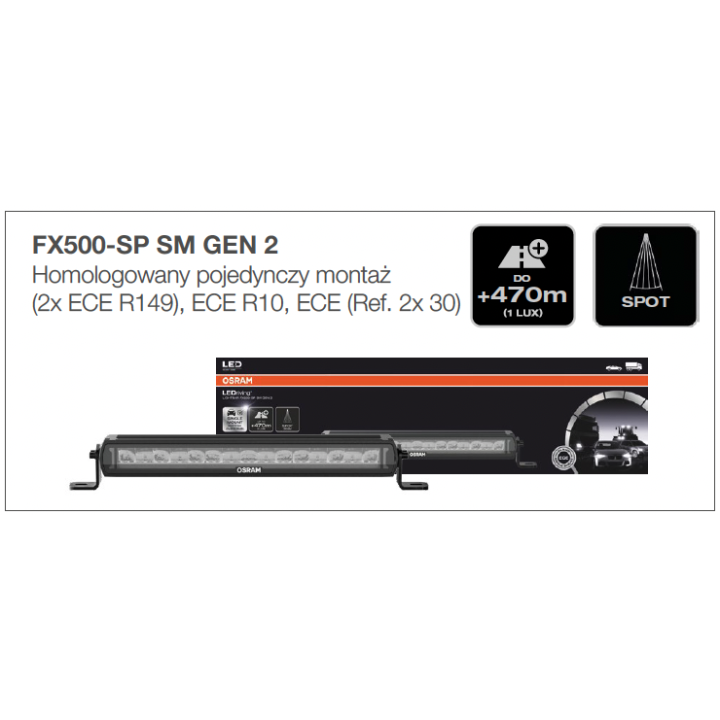 LED Light Bar Panels: Lightbar FX500-SP SM GEN 2 - Power 3930 lm Osram