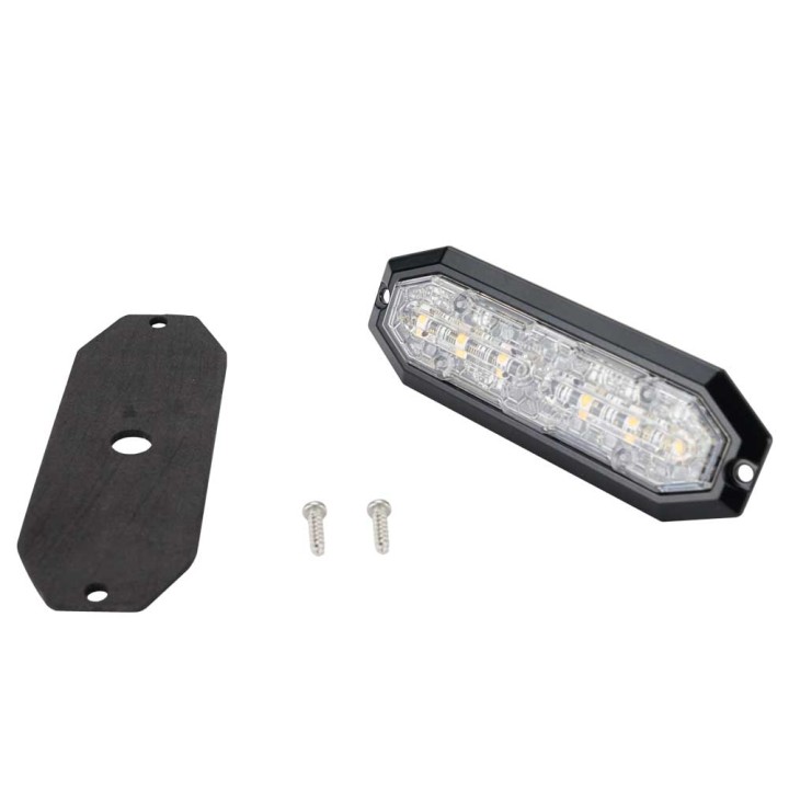STRANDS LIGHTHEAD 12 LED 12-24V DC 20W AMBER & WHITE LED CLEAR LENS