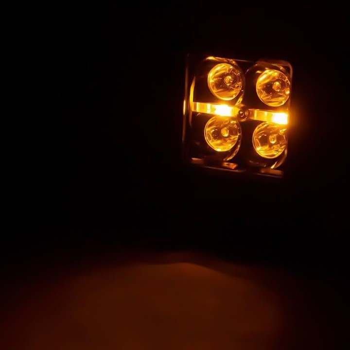 Lampy LED 2" kwadratowe amber DRL spot Rough Country Black Series