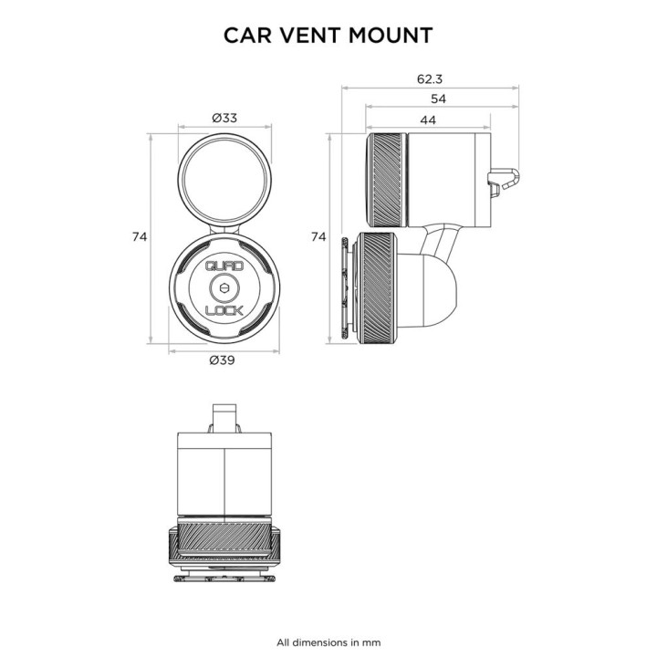 Quad Lock® Vent Car Mount