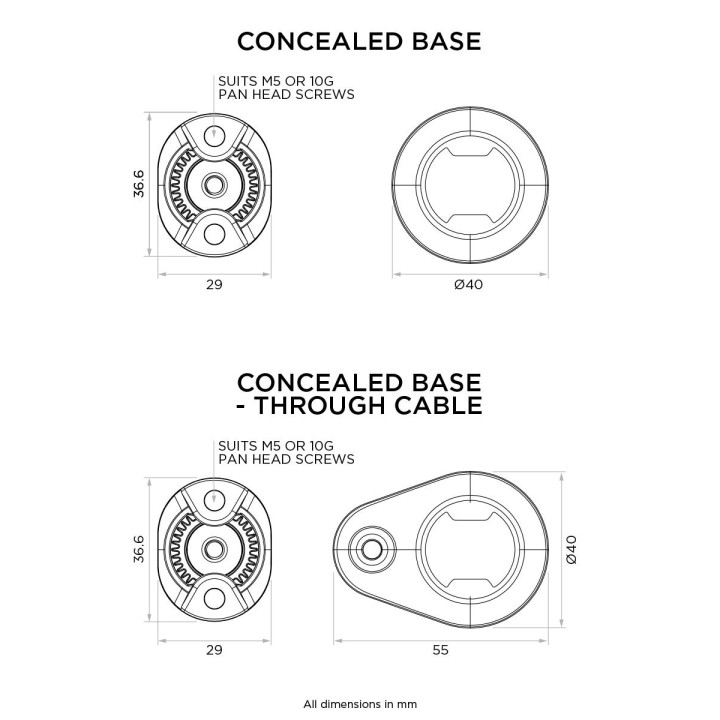 Quad Lock® 360 Base - Concealed Small