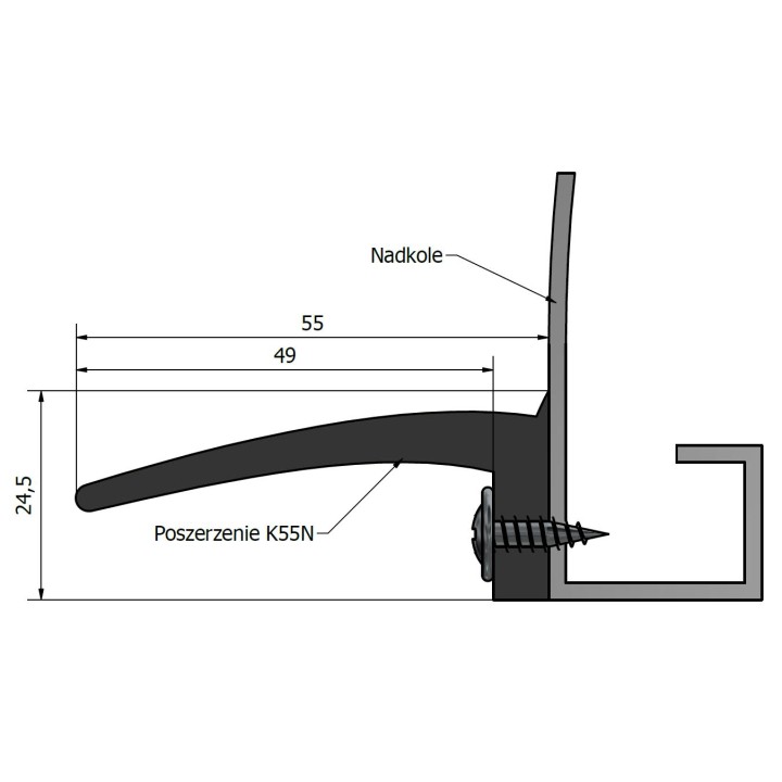Poszerzenie nadkoli błotników +5,5 cm 1 metr