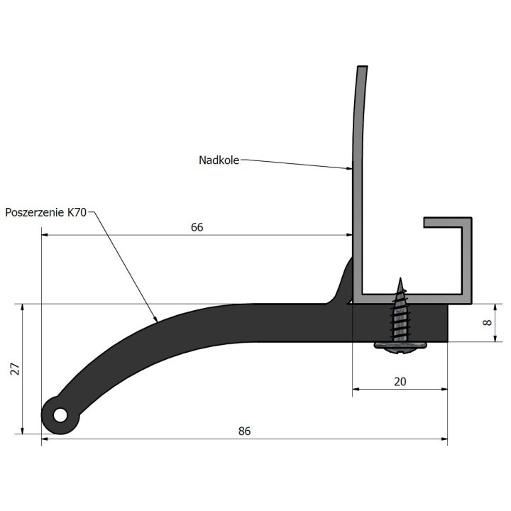 Poszerzenie nadkoli błotników  +7 cm komplet