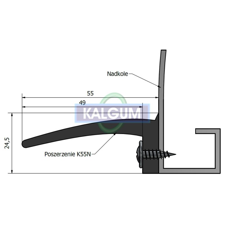 Poszerzenia gumowe nadkoli błotników 4 x 1,5 m + 5,5 cm