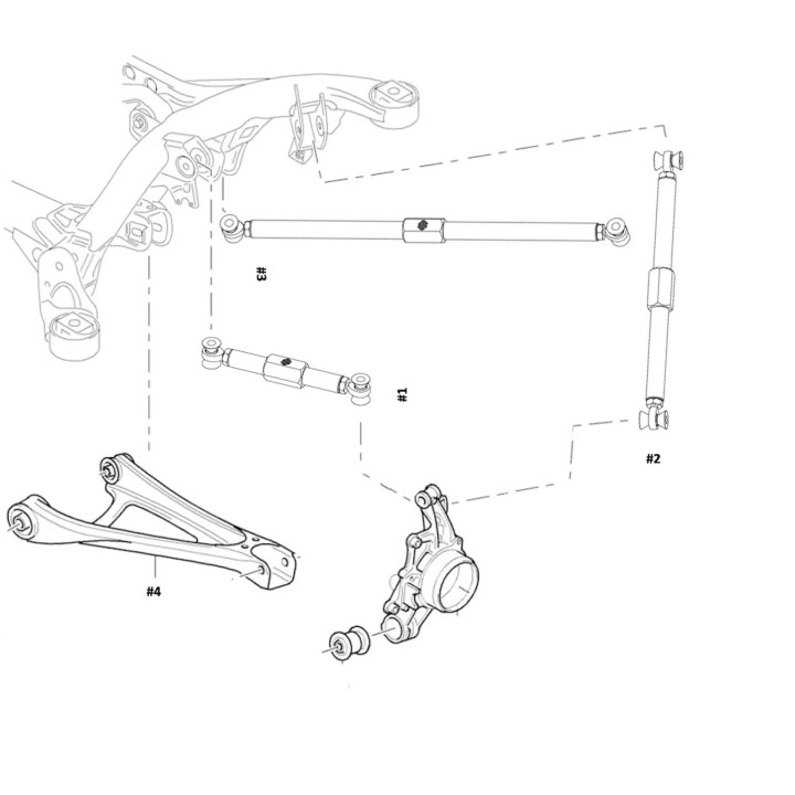 GEN 1 - BILLET/SPHERICAL REAR CONTROL ARMS - CAYENNE/TOUAREG/Q7