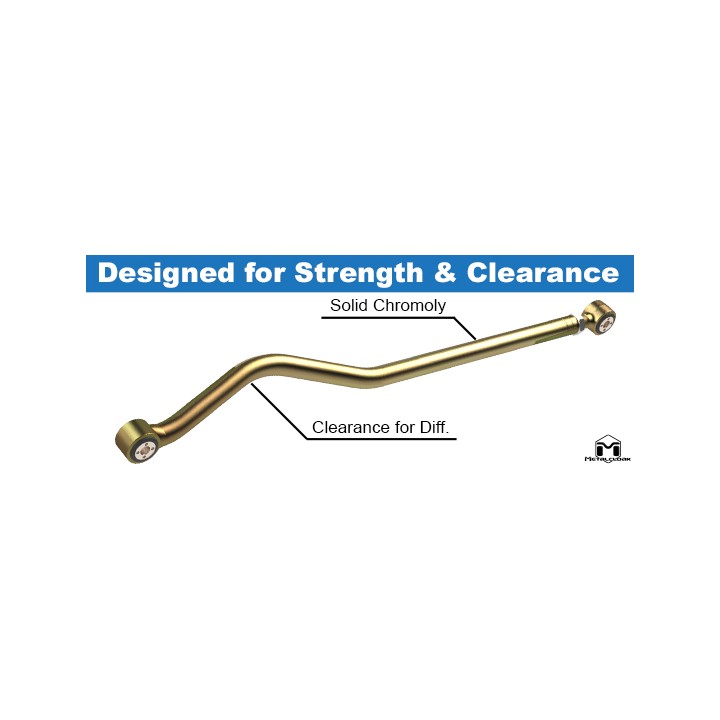 Durotrak Track Bar, Solid Chromoly, Front, JL Wrangler/JT Gladiator