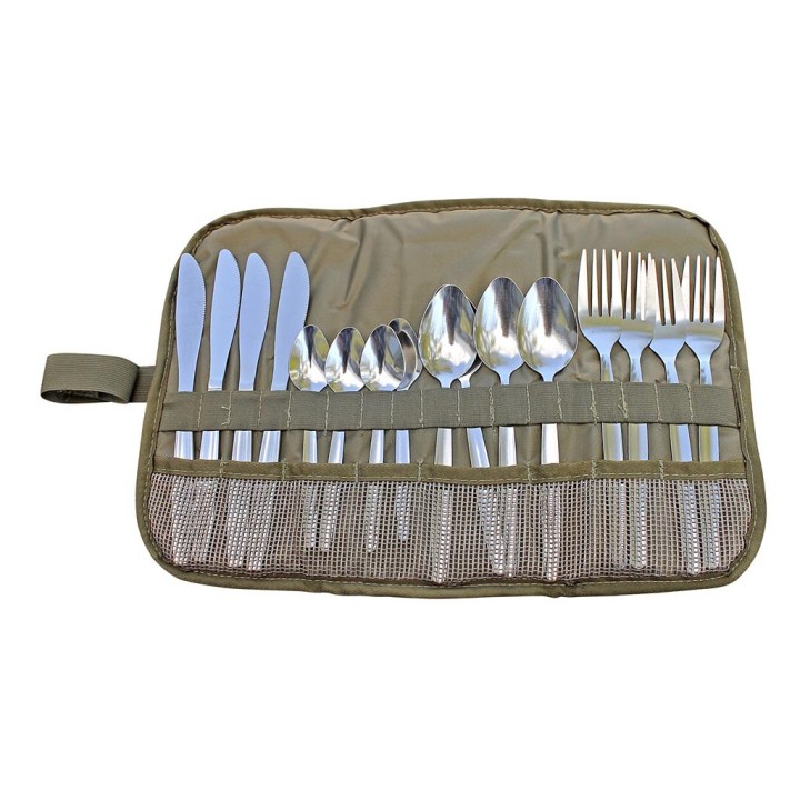 CAMP COVER CUTLERY ROLL-UP COMPACT 4-SET (INCL. CUTLERY)