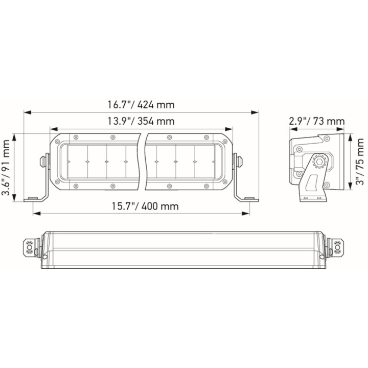 LIGHTBAR DOUBLE ROW MINI 13'' ECE 1FJ HELLA 1FJ 358 196-461