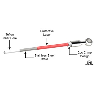 TJ/XJ Wrangler Replacement Brake Lines, Front 24"