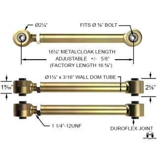 JT Gladiator Rear Upper Duroflex Control Arms