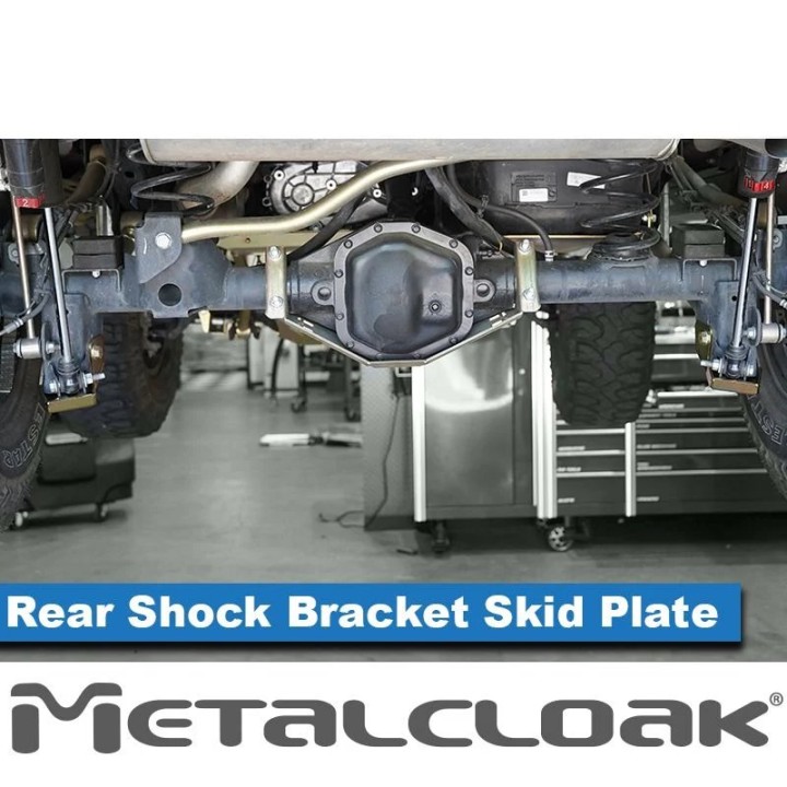 JL Wrangler Rear Bolt On Shock Bracket Skid Plate, Pair