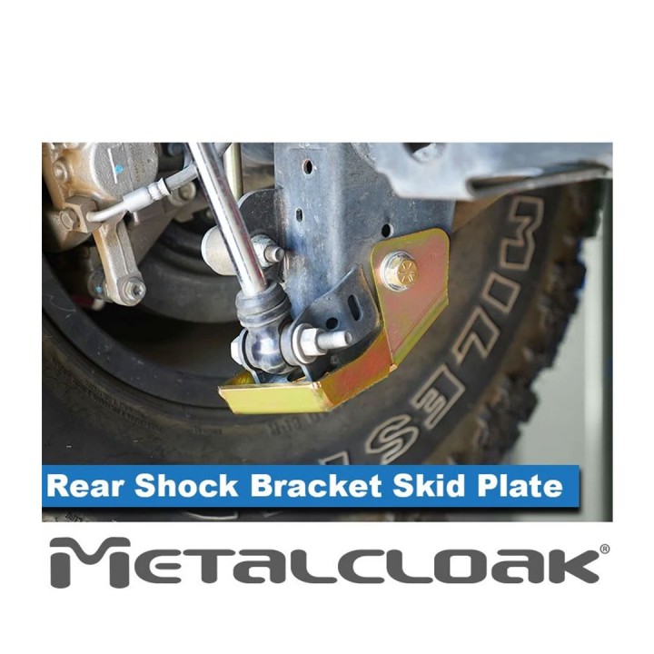 JL Wrangler Rear Bolt On Shock Bracket Skid Plate, Pair