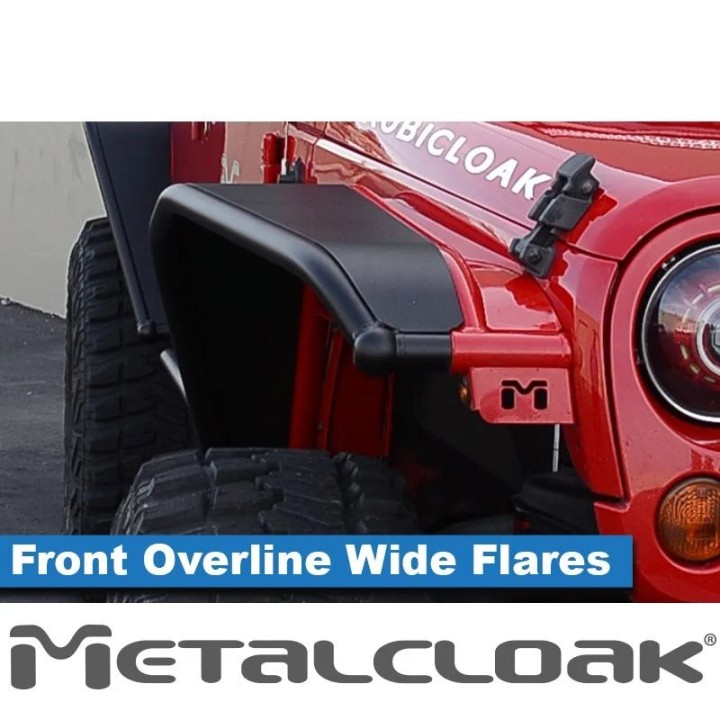 Overline Hi-Clearance Quick-Release Front Flare, Wide Edition, Pair, JK 10"