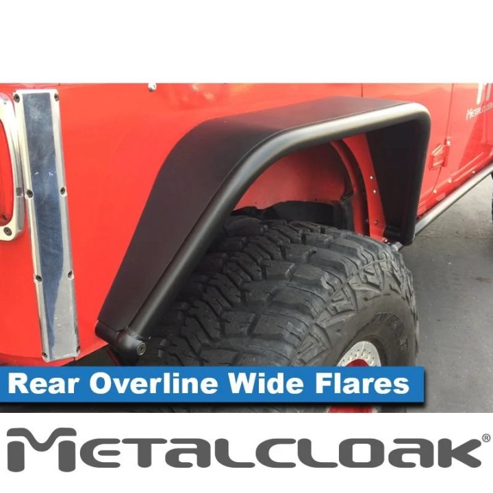 Overline Hi-Clearance Dovetailed & Removable Rear Flare, Wide Edition, Pair, JK