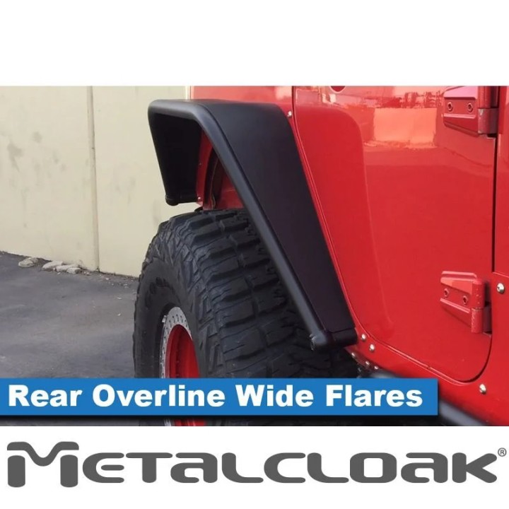 Overline Hi-Clearance Dovetailed & Removable Rear Flare, Wide Edition, Pair, JK
