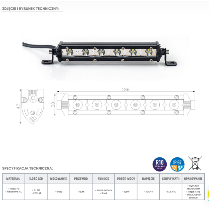 LED Panel 6 x LED KMR14 - Powerful LED Lighting for Car