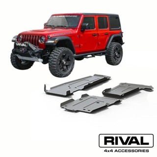 Underbody Protection Set for Jeep Wrangler JL - Transmission-Engine-Fuel Tank 2.0 3.6 RIVAL 4x4 Osłony i zderzaki