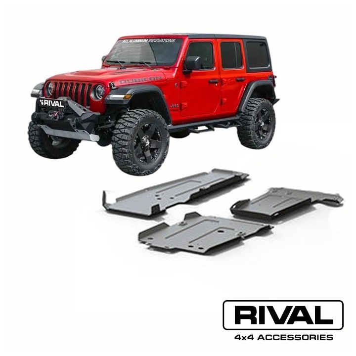 Underbody Protection Set for Jeep Wrangler JL - Transmission-Engine-Fuel Tank 2.0 3.6 RIVAL 4x4 Osłony i zderzaki