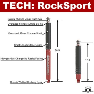 RockSport RED Long Travel Shock, JK Wrangler, Front, Pair METALCLOAK - view 2