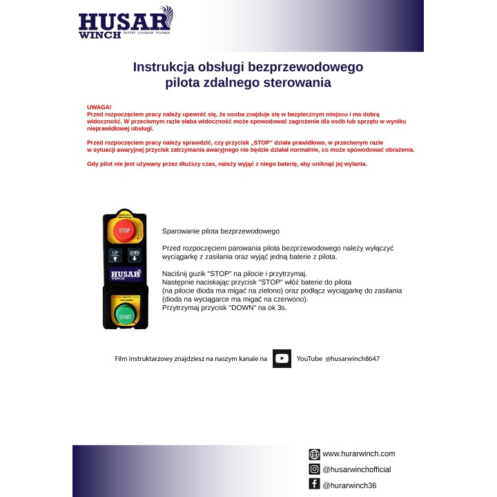 Husar BST P 150/300 z pilotem bezprzewodowym