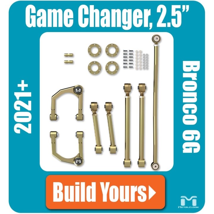 Bronco 6G 2.5" Game-Changer Suspension & Lift Kit, No Shock Edition