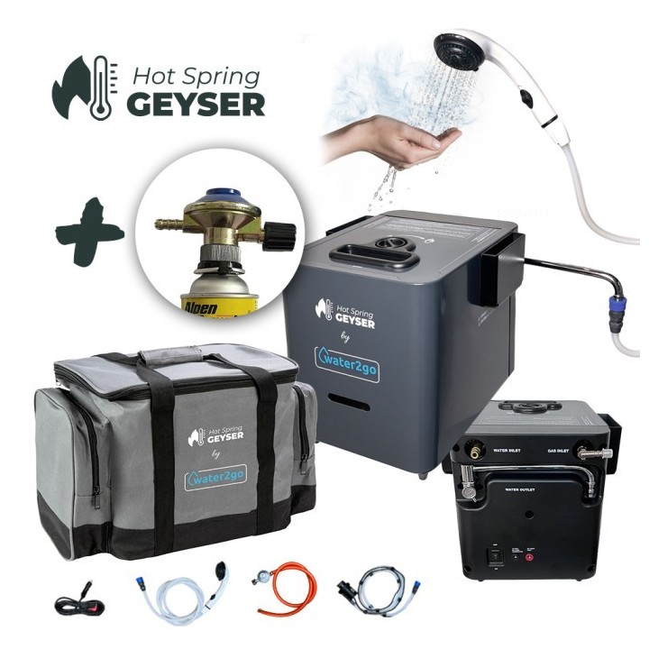 Portable Gas-Powered Tankless Water Heater with Shower