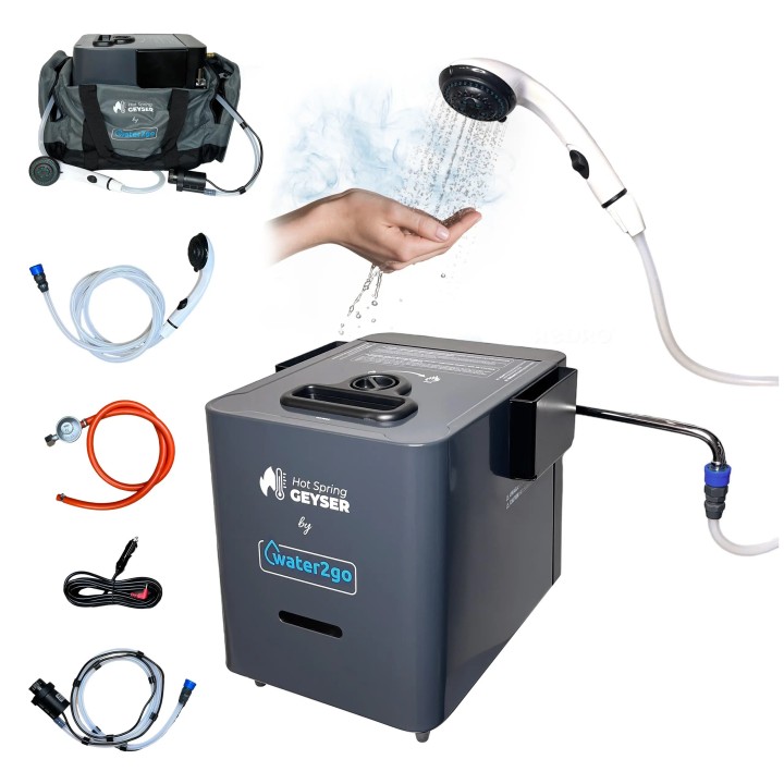 Portable Gas-Powered Tankless Water Heater with Shower
