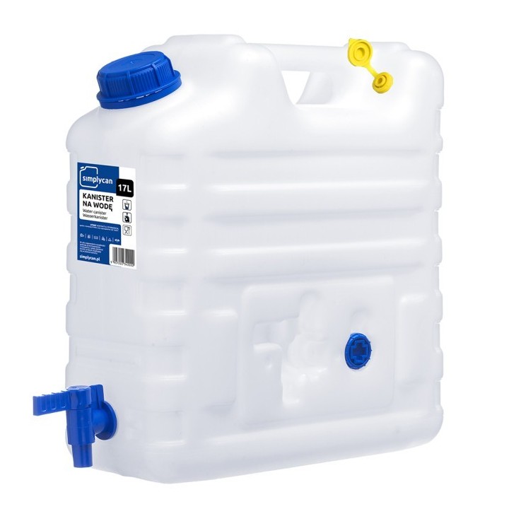 15L Drinking Water Container – Certified SimplyCan Jerry Can with Air Vent (max. 17L capacity)